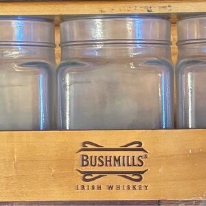 Bushmills Glass Jars with Wooden Holder